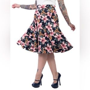 Steady Clothing Pinup Tropical Tiki Floral Skirt Plus Size 2X